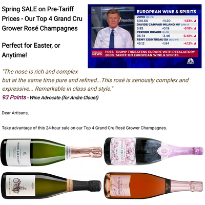 Pre-200% Tariff Sale: TOP 4 Grand Cru Grower Rose Champagnes! "Seriously complex & expressive"