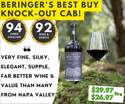 94pt Beringer Cab $29-26! 94pt Buehler Napa Estate $39-33!