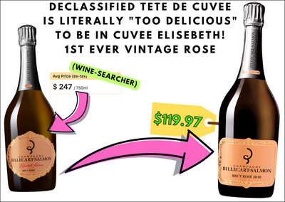 $119 Gets You $247 Billecart Declassified Elisabeth Vtg Rose Champagne!! 1st Time Ever