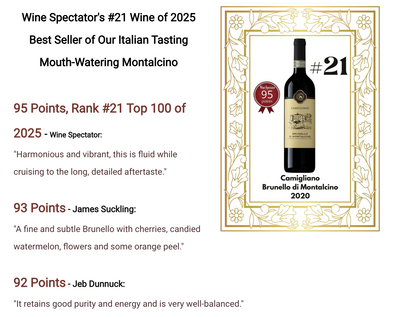 WS95, Rank #21: Mouthwatering Montalcino $51.97 Camigliano