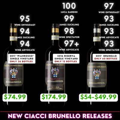 97-100pt Ciacci "Breathtaking" Brunello New Releases
