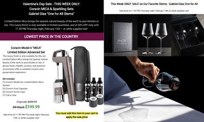 $200 OFF⚡️CORAVIN + Gabriel Glas 48-Hr Valentine's Sale