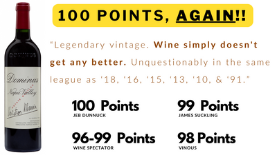 100pt Dominus "Unquestionably GREATEST Vtg, Wine Doesn't Get Any Better"