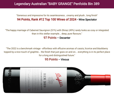 98pt #12 Top 100 Penfolds Grange Jr. "Seamless, Gorgeous"