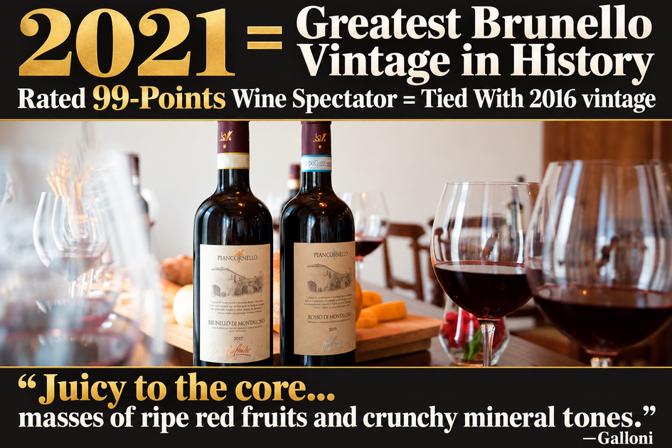 Piancornello Brunello 2021: the first wine of our 2021 Brunello campaign.