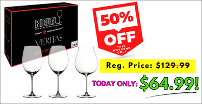 50% OFF Riedel Veritas SECRET SALE!! Save $65 + WineWings, XL Cab+Pinot, Whisky, Espresso, All-Purpose