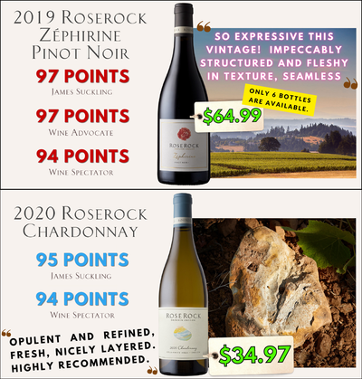 RP97, JS97, WS94, Top 5? Cult Chard & Pinot Bargains: Drouhin's Roserock