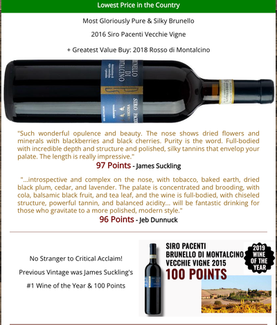 99pt Brunello (Last Year Was 100pt #1 Top 100) Siro Pacenti