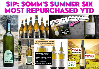 $45 OFF Somm's Summer 6 Most Repurchased Whites YTD