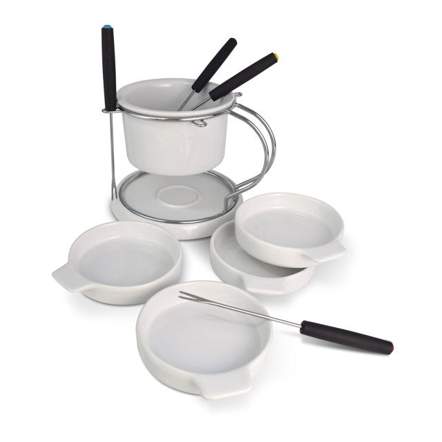Coupelle Pour Fondue En Céramique - Blanche - Diamètre 8,5 Cm - H&H - Lavable Lave-vaisselle Et Micro-ondes - 2