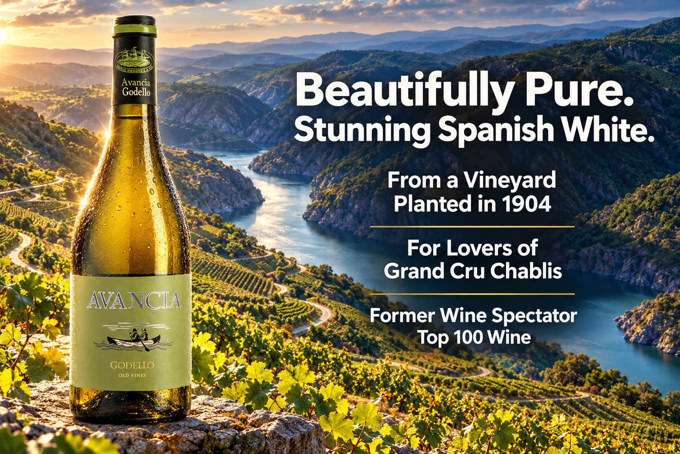 Beautifully pure, stunning Spanish white: Avancia Godello Old Vines, for lovers of Grand Cru Chablis