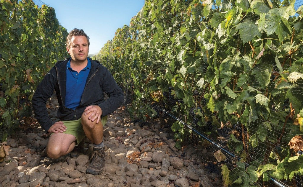 Christophe Baron in his vineyard