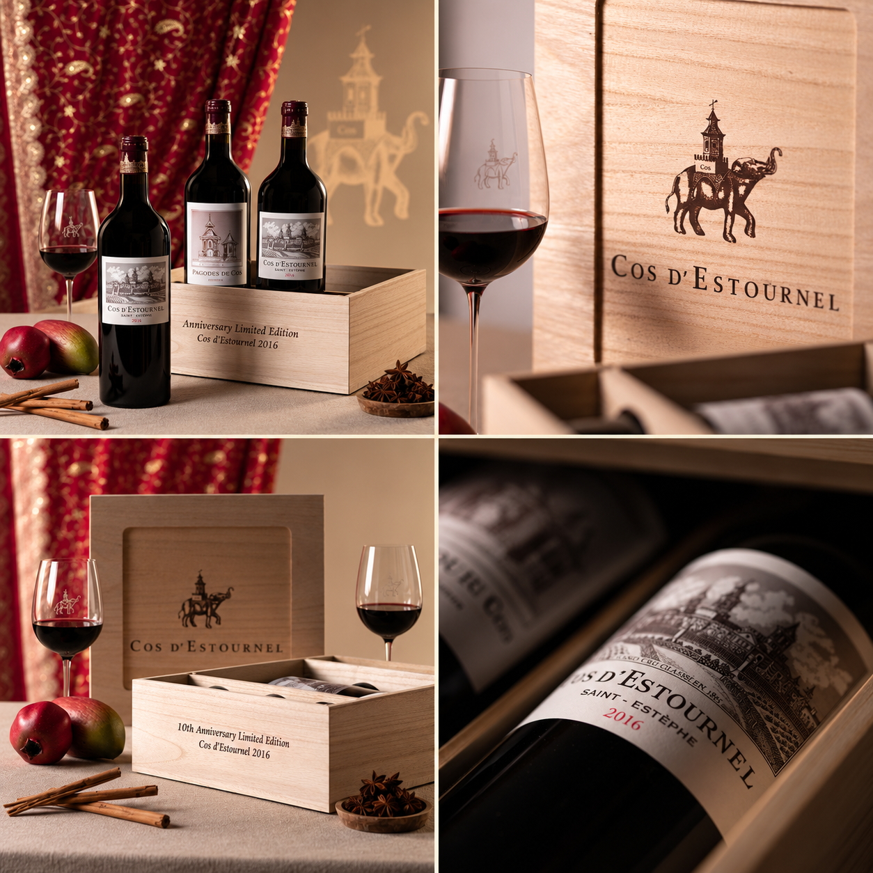 The Cos d'Estournel 2016 10th Anniversary Limited-Edition wooden case