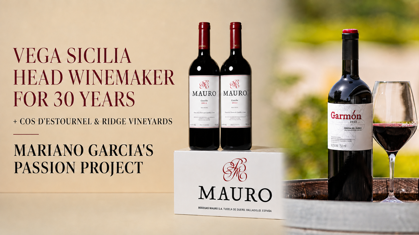 Vega Sicilia head winemaker for 30 years plus Cos d'Estournel and Ridge Vineyards experience: Mariano Garcia's passion project, Bodegas Mauro and Garmon