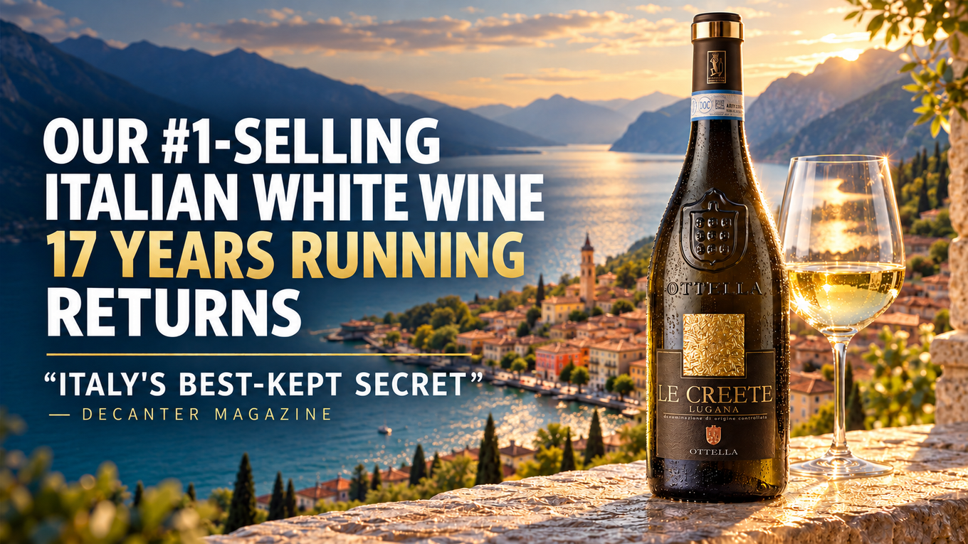 Our number one selling Italian white wine, 17 years running, returns: Ottella Le Creete Lugana
