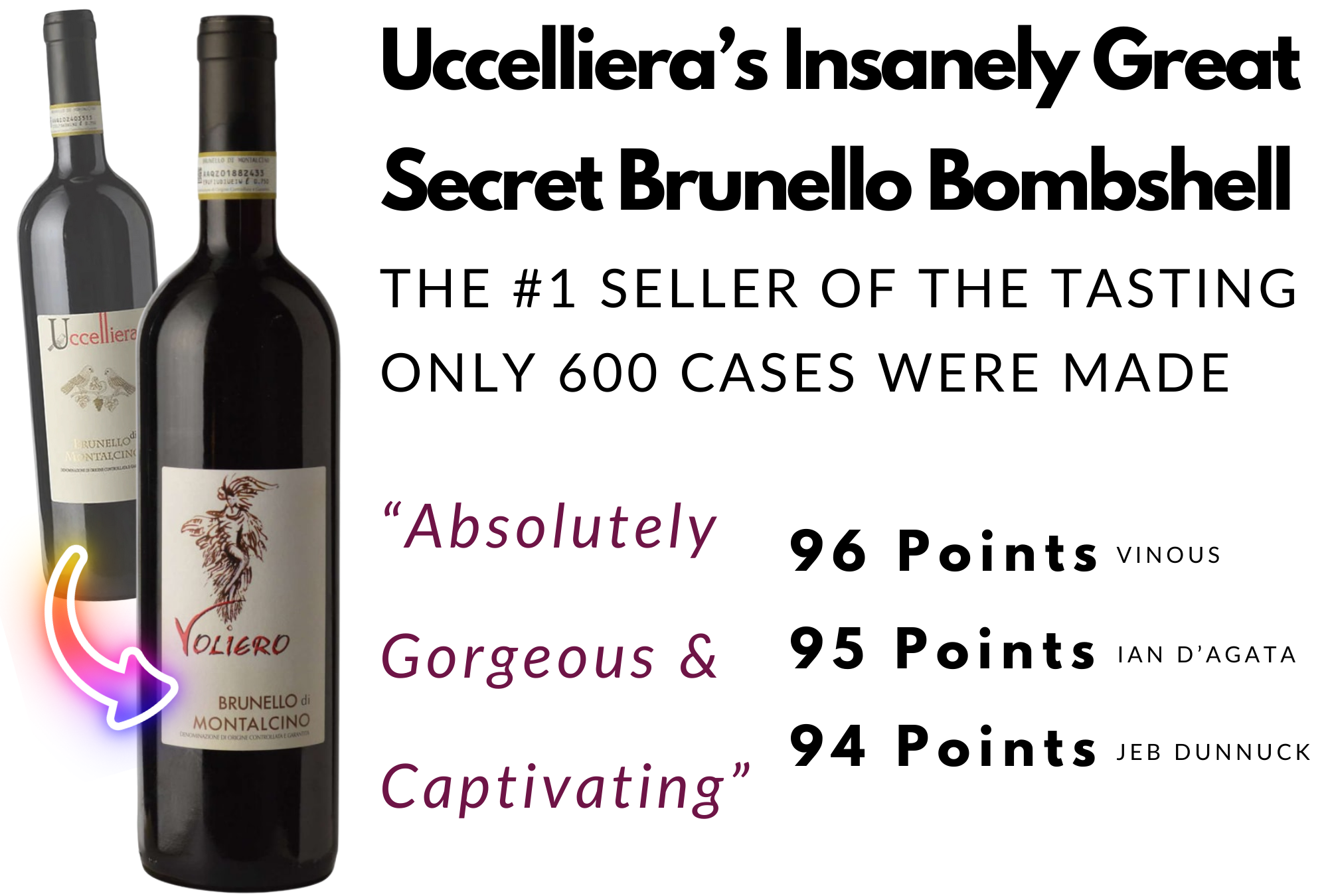 Uccelliera's secret Brunello bombshell, Voliero, 96 points Vinous