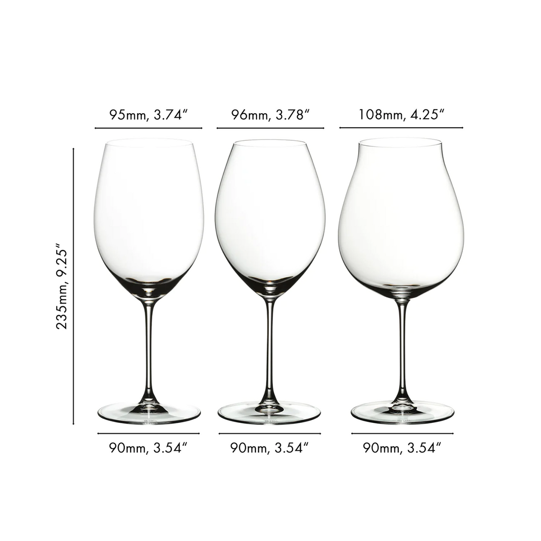 Riedel Veritas Red Wine Set: Pinot Noir, Cabernet Sauvignon, Syrah